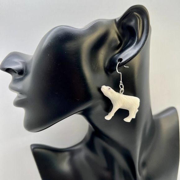 Polar Bear Earrings - Zoo Earrings - Alaskan Earrings - Field Trip Earrings - Picture 9 of 10